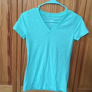 Seafoam green V neck t shirt